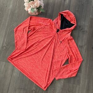 Men's Three Sixty Six Neon Coral Orange Athletic Hoodie